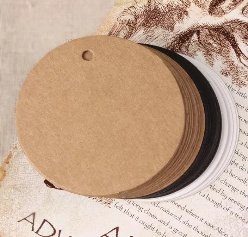 Kraft Paper Tags 50pcs Kraft Tags Circle Round Tag Price Etsy UK