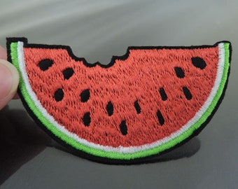 Watermelon Patch Fruit patches Red Green Black patch Applique embroidered patch Iron On Patch Sewing Patch