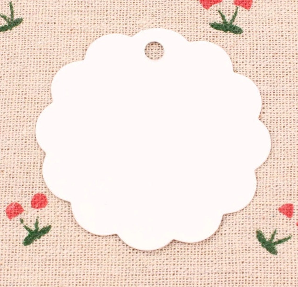Kraft Paper Tags 50 Pcs Kraft Tags Scalloped Circle Round | Etsy