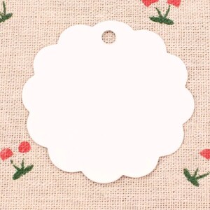 Kraft Paper Tags - 50 Pcs Kraft Tags Scalloped Circle Round Tag Price ...