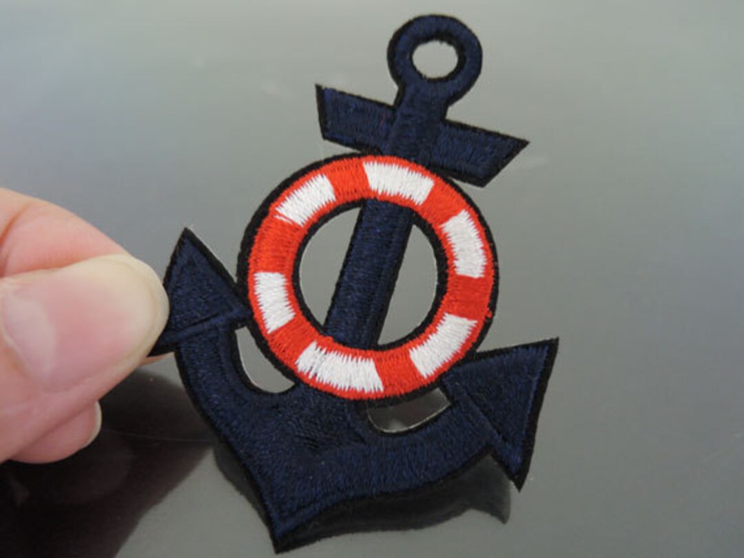 Anchor Patches Iron on Patches Dark Blue Anchors Patch Etsy