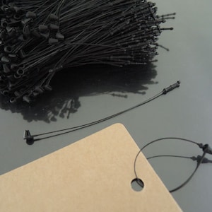 1000pcs Black Snap Lock Tag String Clothing Tag String Hang Tag String 80mm