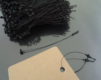 1000pcs Black Snap Lock Tag String Clothing Tag String Hang Tag String 80mm