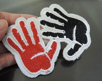 Double Hand Patch Two Hands patches Badge patch Applique embroidered patch Iron On Patch Sew On Patch
