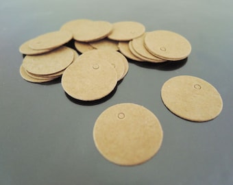 Kraft Paper Tags - 50pcs Kraft Gift Tags Small Circle Round Jewellery Price Tag Hang Tags 2cm