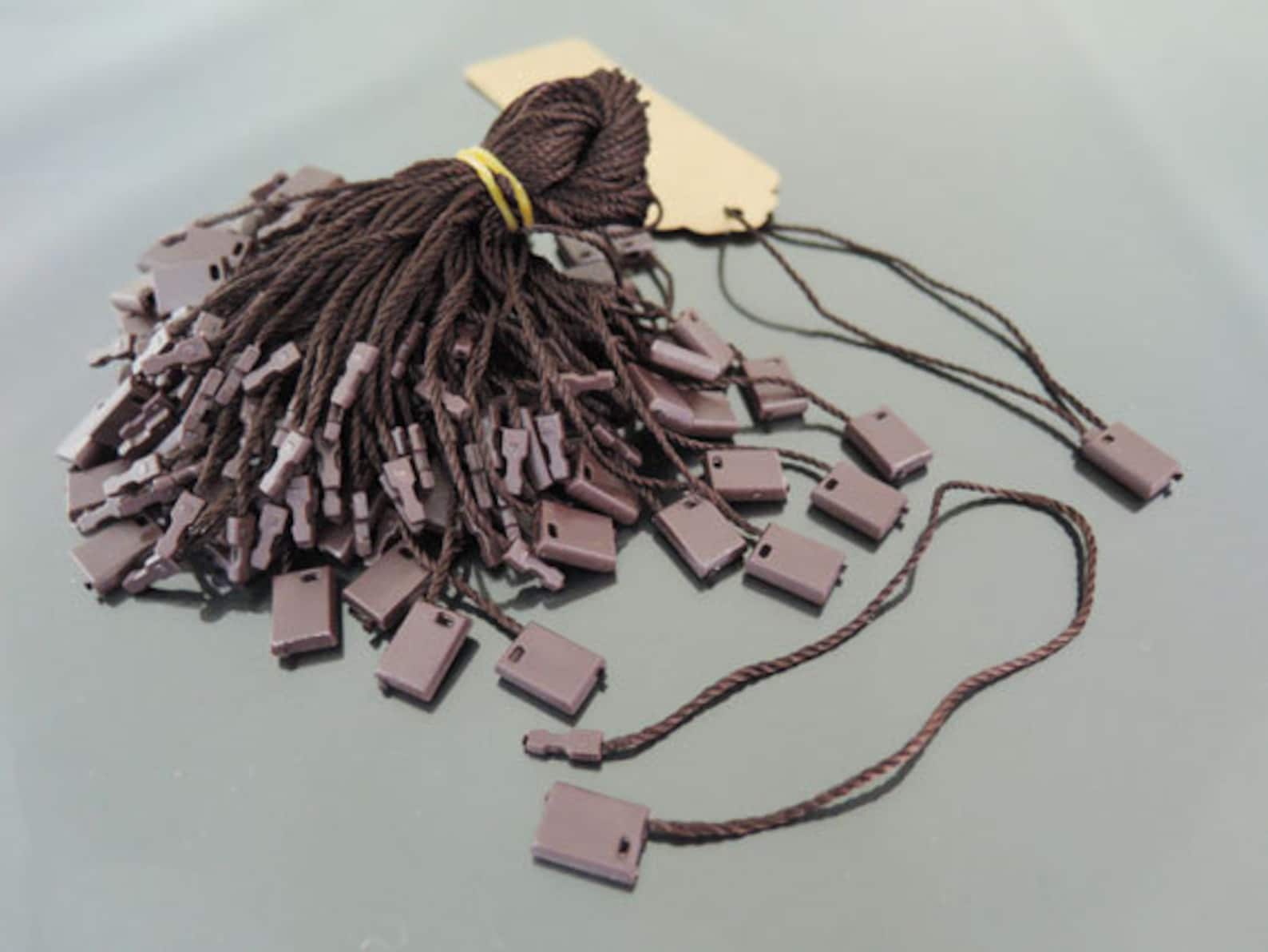 Hang Tag String - 100pcs Dark Brown Hang Tag String With Plastic ...
