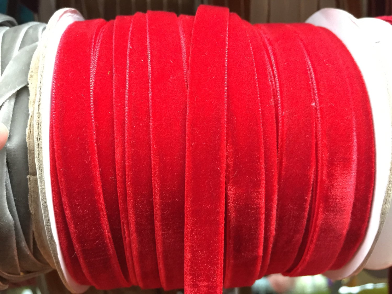 Velvet Ribbon Red Velvet Ribbon 10mm 3/8 Inches Etsy