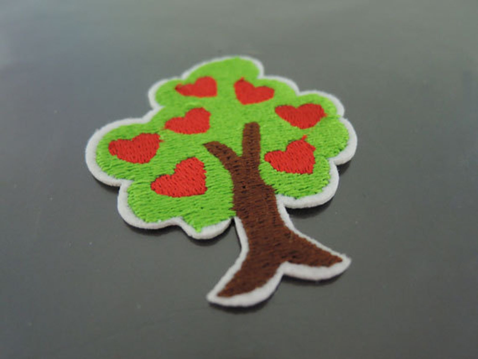 Iron on Patch Red Heart Tree Patches Green Tree Patch - Etsy