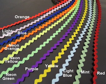 Ric Rac Trim 1/4" - Mini Ric Rac Trim Rick Rack , Zig Zag Ribbon , 11 Available Color