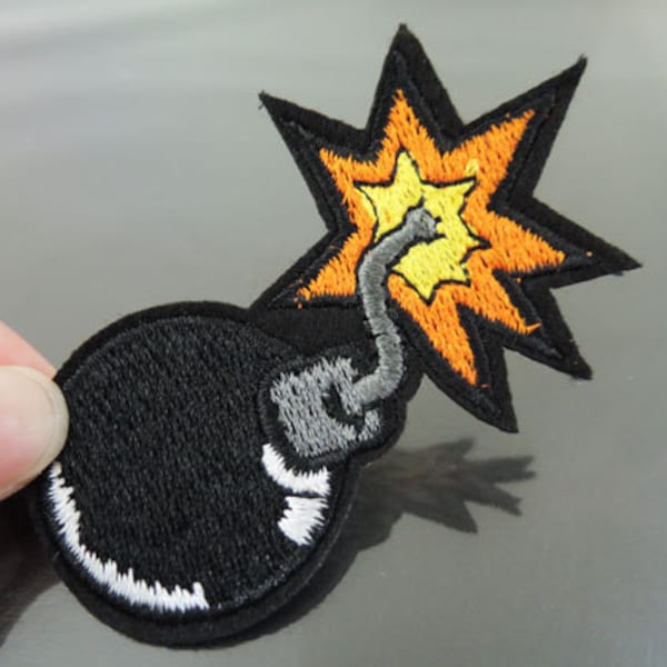 Black Bomb Patches - fer sur les correctifs ou couture sur Patch, Patch brodé taches noires bombes embellissement