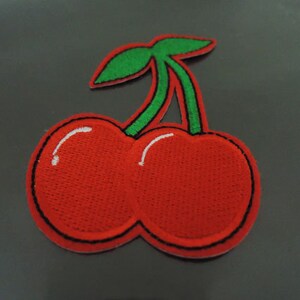 Large Cherry Patch Fruit Patches Red Patch Applique Embroidered Patch ...