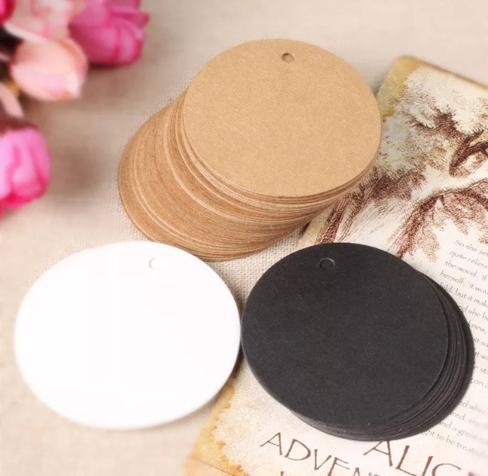 Kraft Paper Tags 50pcs Kraft Tags Circle Round Tag Price | Etsy