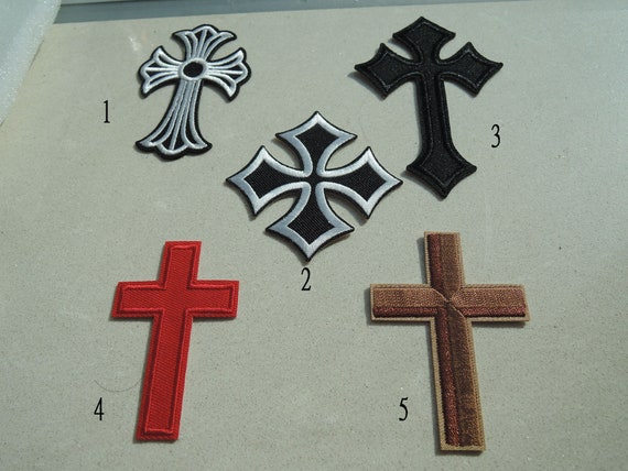 Iron on Patch Cross Patch Crucifix Patches Embroidered Patch Iron on  Applique or Sew on Patch 