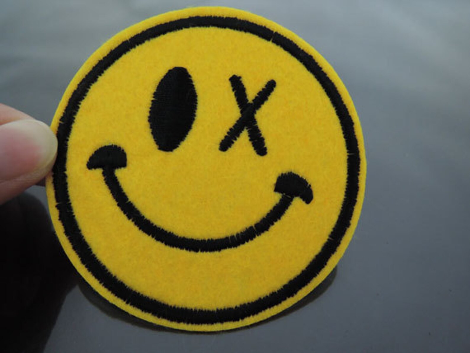 Iron on Patch Smile Face Patches Yellow Patch Emoji Iron on Etsy