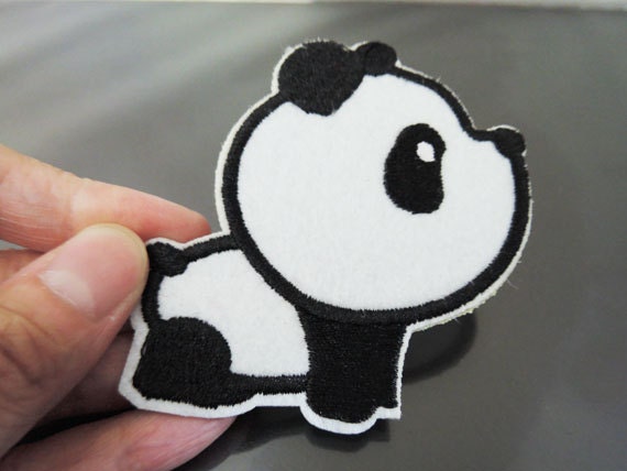 Cute Panda Sew or Iron on Embroidered Patch