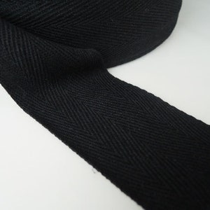 黒または白のコットンツイルテープ 2" 1" または 1/2" - ヘリンボーンコットンツイルテープ (50 mm 2 インチ) (25 mm 1 インチ) (13 mm 1/2 インチ)