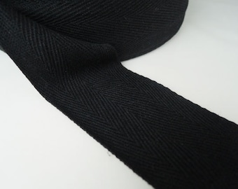 Black or White Cotton Twill Tape 2" 1" or 1/2" - Herringbone Cotton Twill Tape ( 50mm 2 inch ) ( 25mm 1 inch ) ( 13mm 1/2 inch )