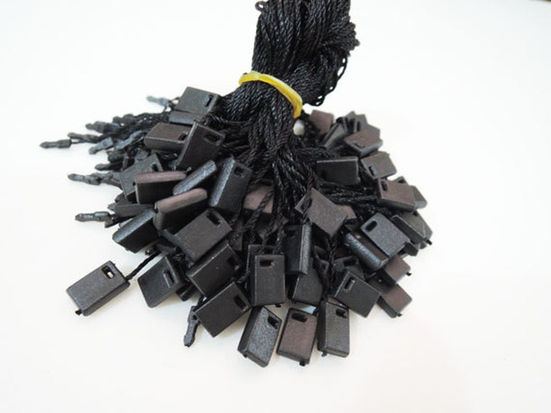 Hang Tag String 200pcs Black Hang Tag String With Plastic Etsy Australia