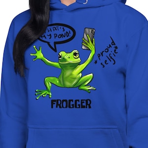 FROGGER Funny Frog Hoodie • “That’s My Pond” Meme Hoodie • Amphibian Animal Graphic Unisex Streetwear