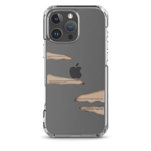 May include: Transparent phone case with a design of torn paper strips featuring text from Chuck Palahniuk's "Fight Club." The case has a clear back and a protective bumper.