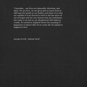 Orwell Quote Shirt – “No Animal in England is Free” | Animal Farm Literary Tee
