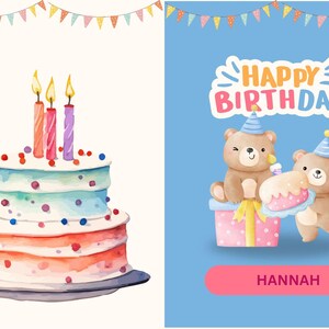 Cartão de aniversário infantil