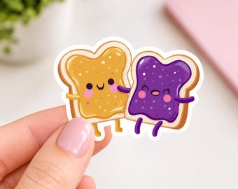 Kawaii Peanut Butter & Jelly Sticker – Friends, Funny Food Pun