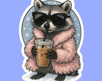 Glamorously Feral Winter Sticker Pack – 8-Pack Die-Cut Vinyl Stickers