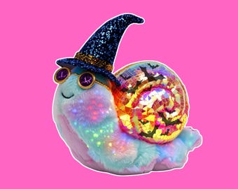 Halloween Disco Snail  Spooky Season Plush Sticker Fun