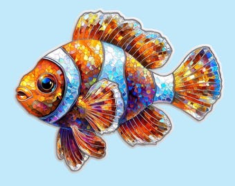 Magical Ocean Sticker Pack: Coastal Creatures, Beach Van, Shimmering Finish