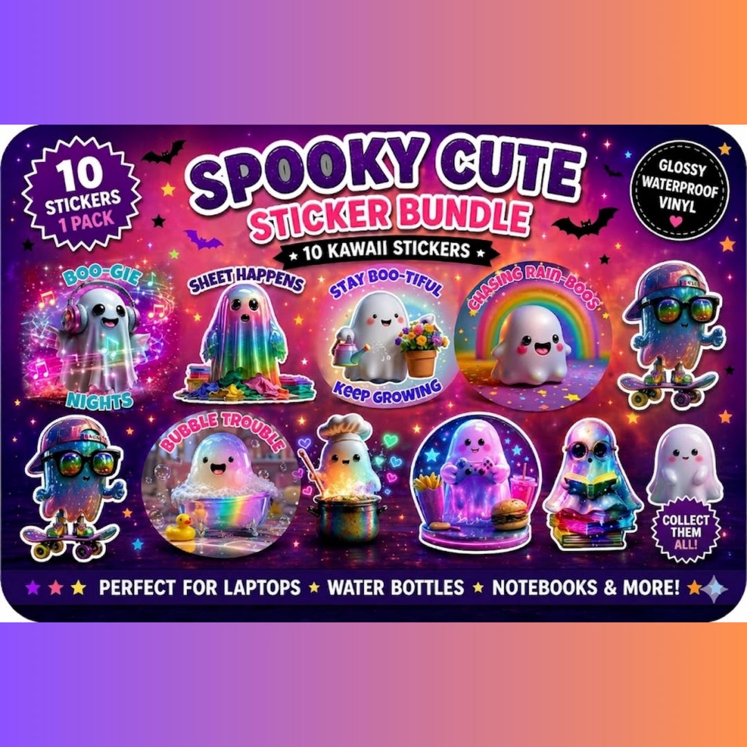 Fun Ghost Sticker Pack – Halloween Decals - Etsy