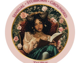 Zodiac Sticker Set: Earth & Air Signs, Ethereal Astrology