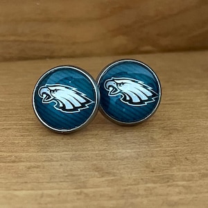 Philadelphia Eagles Football Stud or Dangle Earrings crafted from Authentic Football Cards, football jewelry, unique sports jewelry