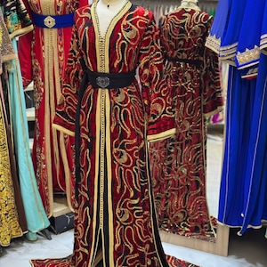 Bridal Takchita-Moroccan Fashion-Moroccan Gold Takchita-Moroccan Evening Dress-Moroccan Bride Outfit-Moroccan Party Dress
