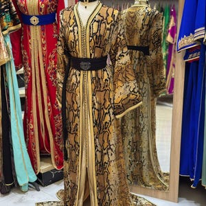 Traditional Moroccan Dress-Bridal Takchita-Moroccan Bride Outfit-Moroccan Evening Dress-Moroccan Gold Takchita-Moroccan Party Dress