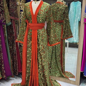 Elegant Moroccan dress-Handmade takchita-Moroccan Takchita-Luxury Takchita-Bridal Takchita-Moroccan Wedding Dress