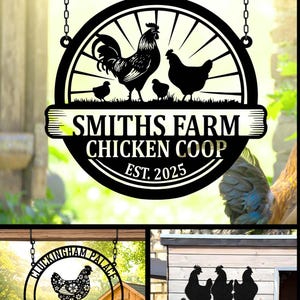 Custom Farm Decor for Barns & Gardens, Personalized Farm Chicken Sign, Hen House Sign, Chicken Lover Gift, Rustic Farm Decor, Farm Gate Sign
