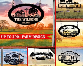 Personalized Metal Ranch Sign: Custom Family Name Farmhouse Decor