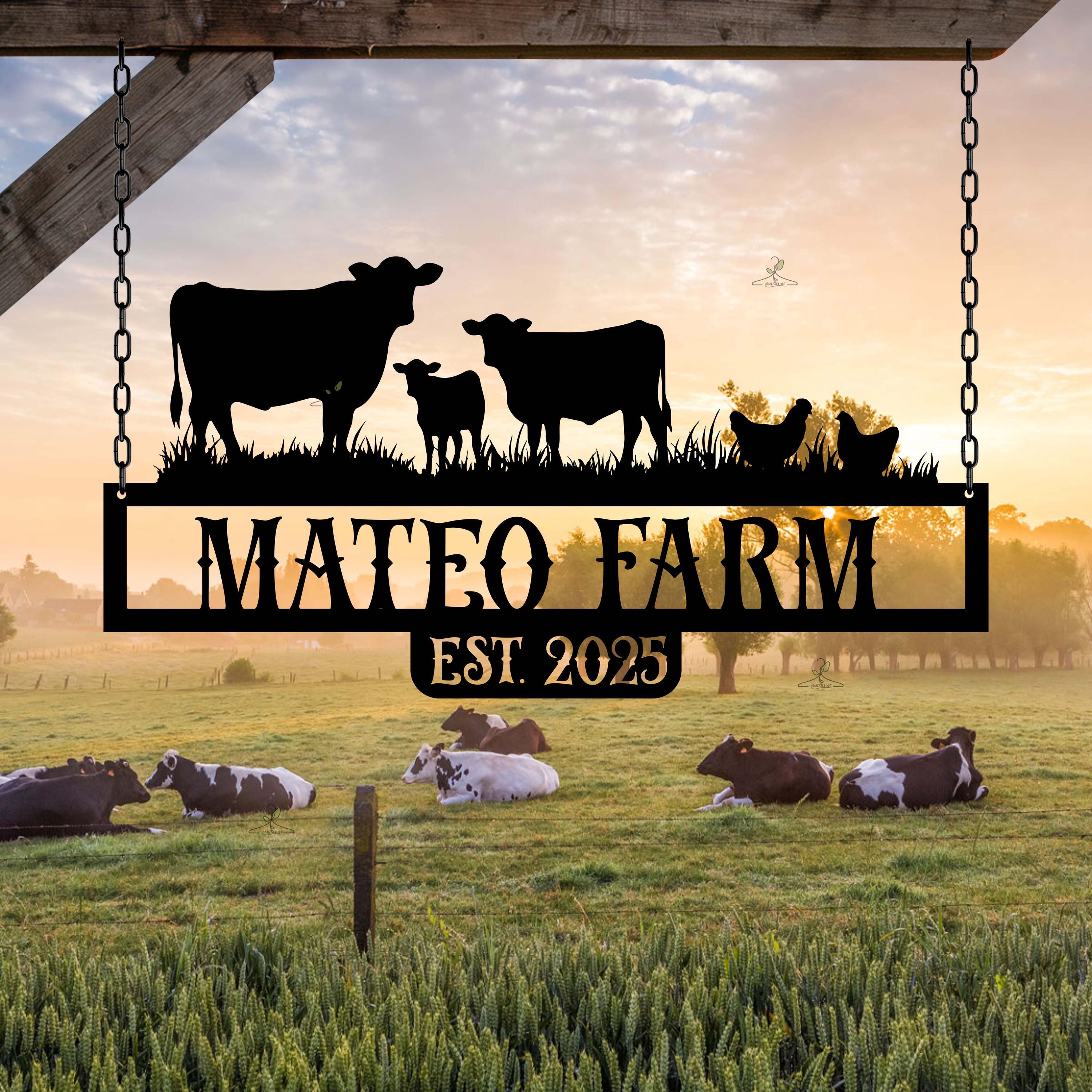 Personalized Metal Ranch Sign: Custom Family Name Farmhouse Decor - Etsy