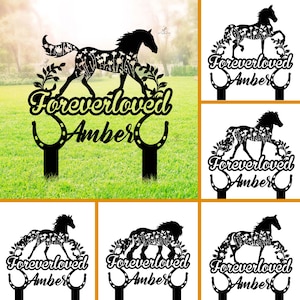 Custom Horse Memorial Stake: Personalized Metal Horse Lover Gift