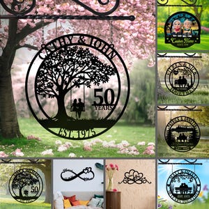 Custom Metal Couples Sign , Personalized Anniversary Metal Sign , Family Tree Home Decor , Wedding Gift for Parents , 60th Anniversary Gift