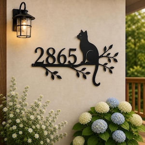 Cat Address Sign for House - Etsy