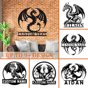 Personalized Dragon Metal Sign: Custom Name Wall Art