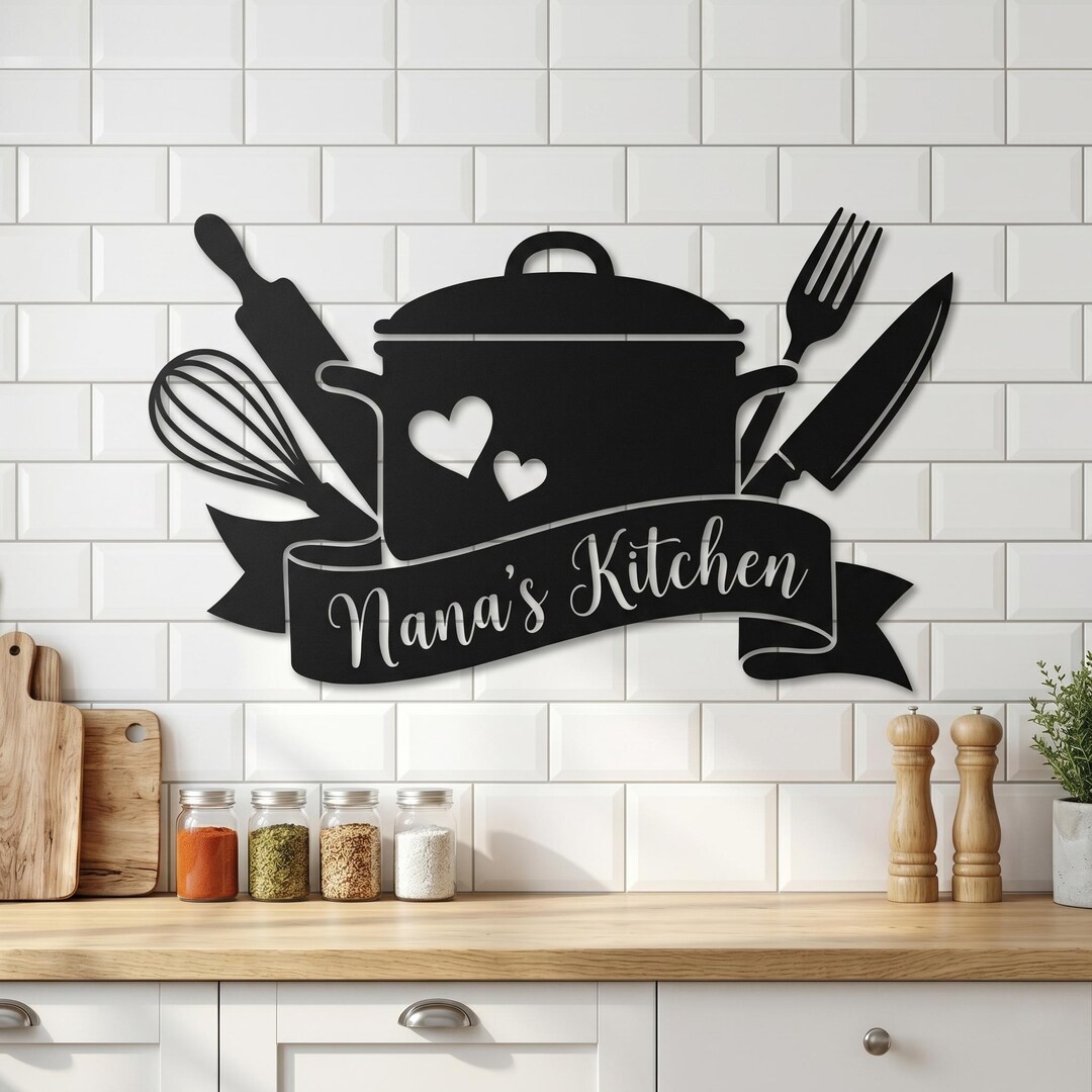 Personalized Cooking Sign, Custom Kitchen Wall Hanging, Farmhouse ...