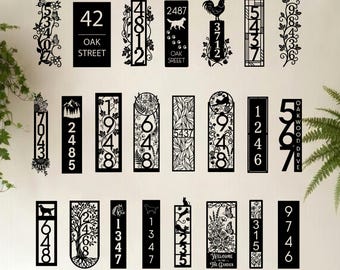 Custom Vertical Address Numbers, Metal Address Plaque, Modern House Number Sign, Outdoor Entryway Sign