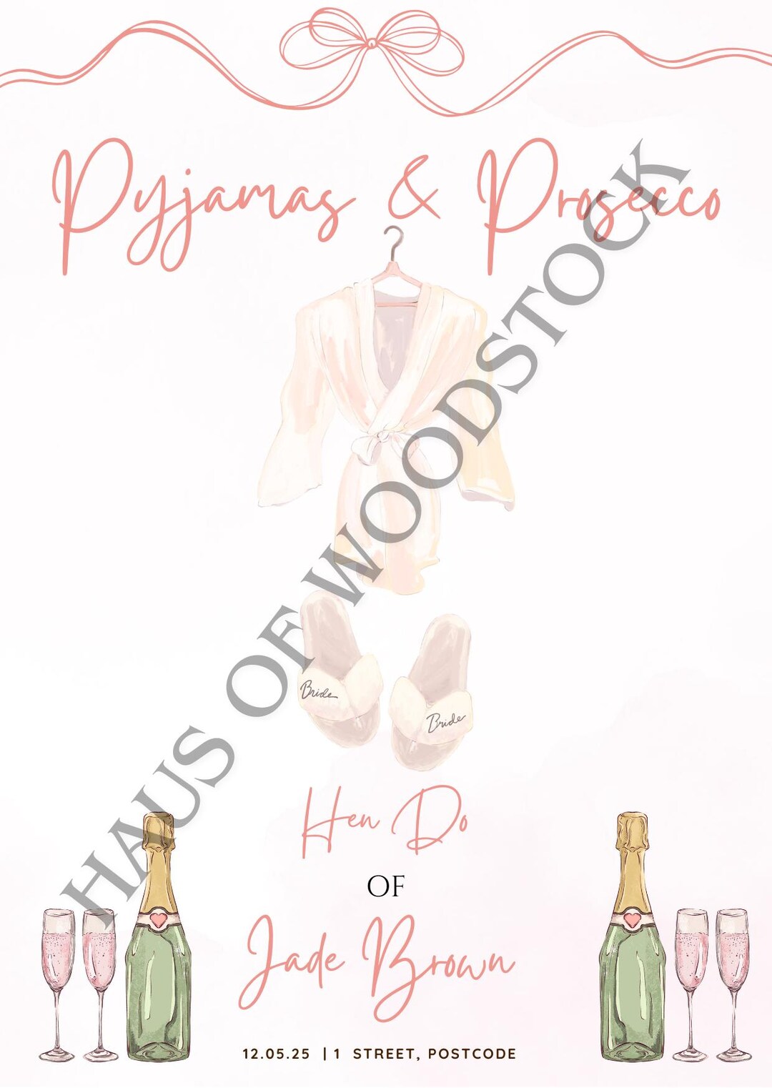 Hen Do Invitation ~ ‘pyjamas & Prosecco’ - Etsy