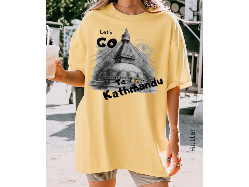 Kathmandu Nepal Travel Shirt, Comfort Colors Unisex Tee image 1