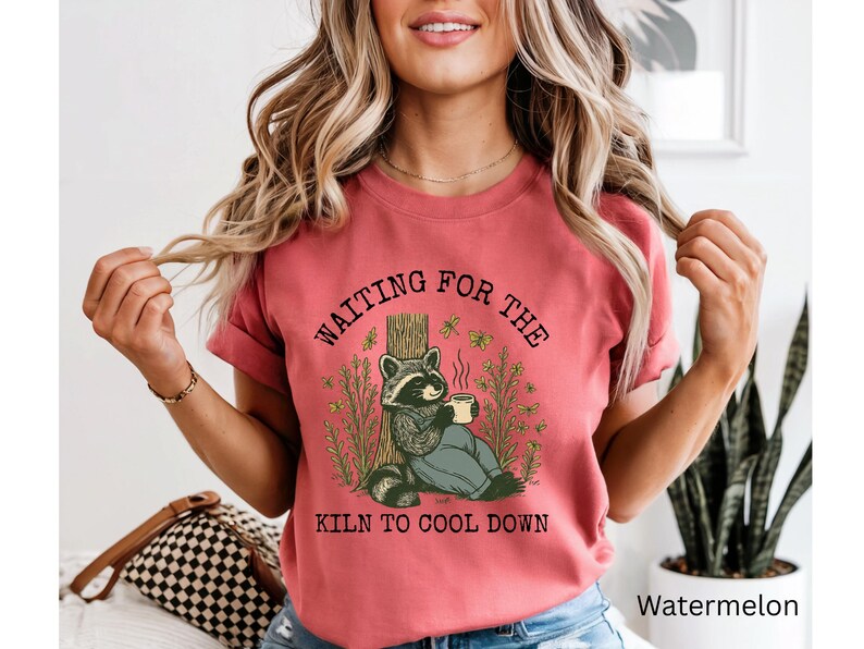 Comfort Colors Raccoon Pottery Tshirt, Pottery Studio Shirts, Ceramics Artist Shirt, Gift for Potters, Funny Raccoon Shirt, Pottery Tshirt image 2