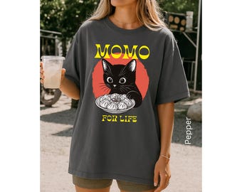 Momo For Life Cat T-shirt, Nepali Food Meme, Comfort Colors Unisex Shirt