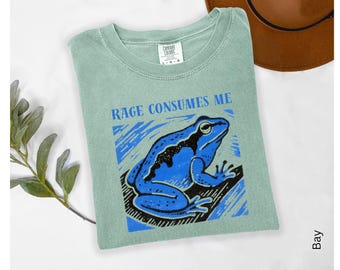 Funny Frog Meme T-Shirt, Rage Consumes Me Shirt, Vintage Style Animal Graphic Shirt – Nature Lover Gift Unisex Tee